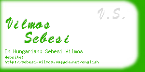 vilmos sebesi business card